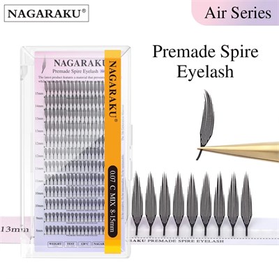 Черные ресницы Nagaraku готовые пучки Spire Eyelash, 0,07/C/8-15 mm (12 линий) LL9113108 Черные ресницы Nagaraku готовые пучки Spire Eyelash, 0,07/C/8-15 mm (12 линий) LL9113108