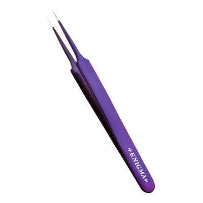 Пинцет прямой A Enigma (Purple Metallic) с ручной заточкой extra-sharp LT000220 - фото 5769