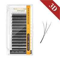 Черные ресницы Nagaraku готовые пучки W, 3D, 0,07/C/8-14 mm (12 линий) LL621348