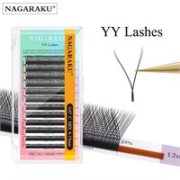 Черные ресницы Nagaraku готовые пучки YY, 2D, 0,07/C/8-14 mm (12 линий) LL621346